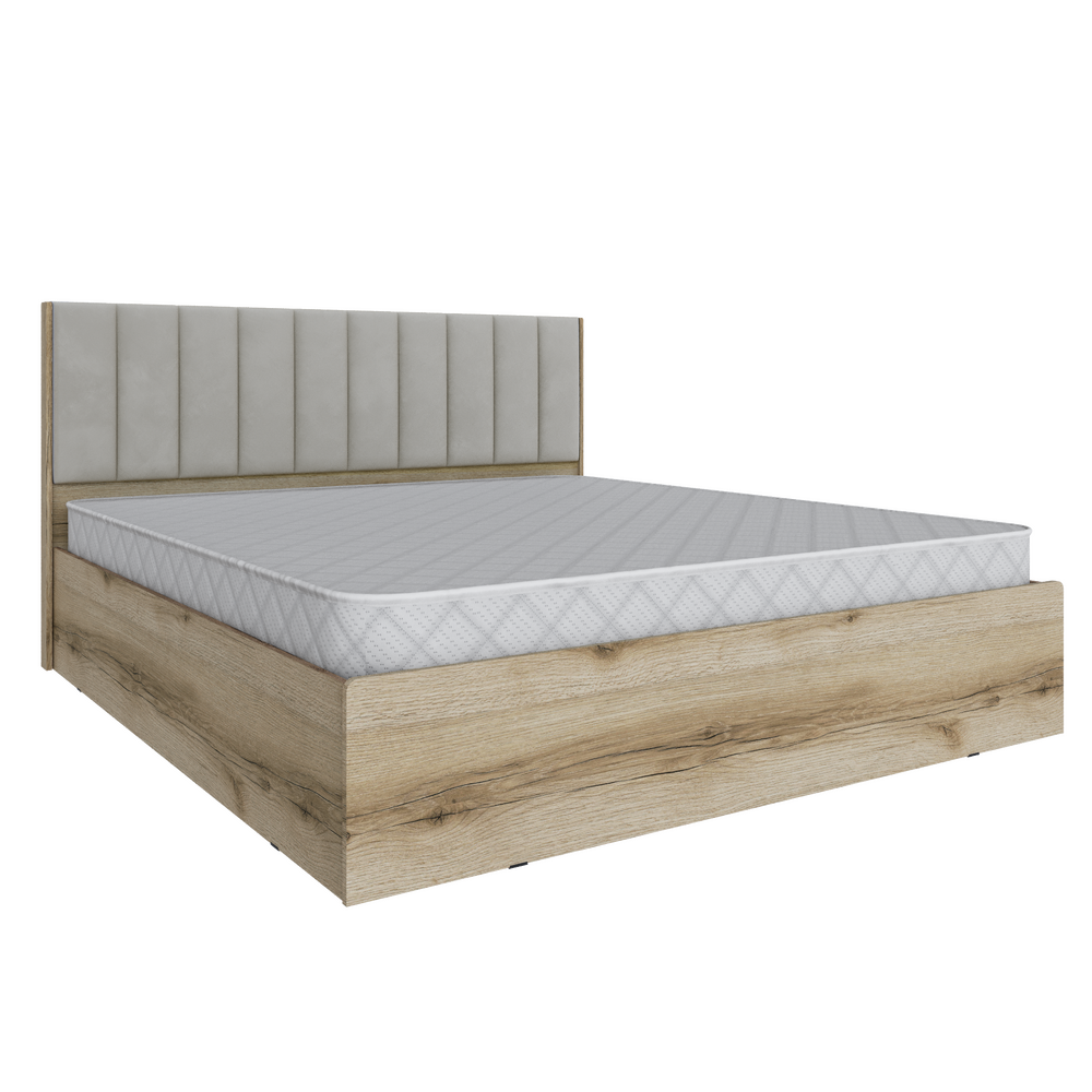 Мадрид парящая кровать 1.8 МД-3 с подъемным механизмом изголовье Волна Дуб делано